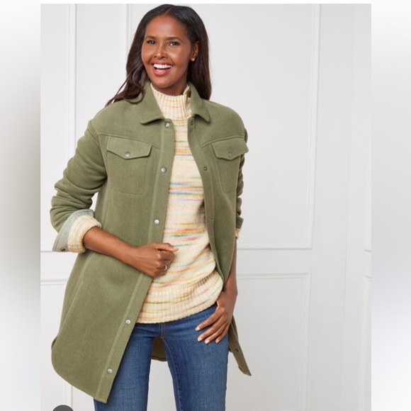 Talbots Jackets & Blazers - NWOT TALBOTS Sage/Olive Green Wool-Blend Shacket SZ L - Never Worn